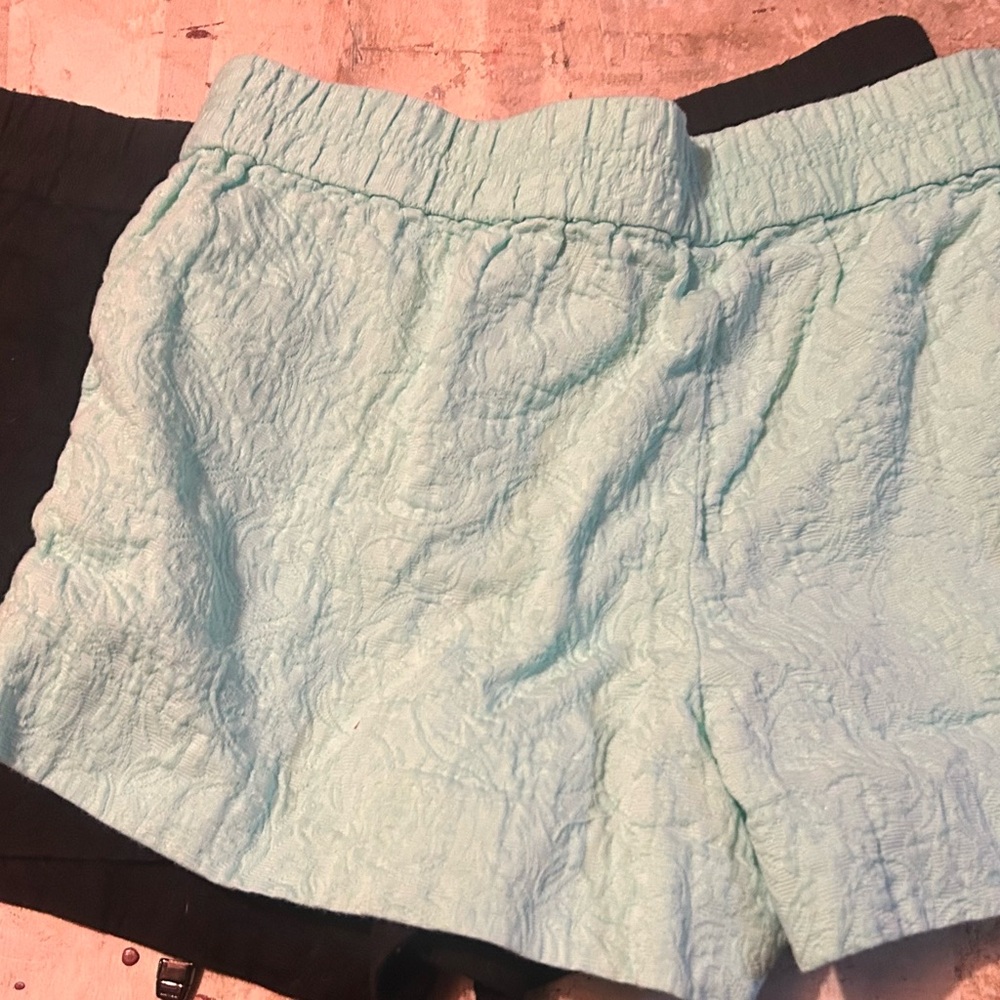 J Crew Factory bundle (2) sea foam green NWT and black EUC pull on shorts sz 10